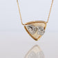 Mikimoto Pendant. Vintage 18k YG and Pt900 Mikimoto Diamond Shield Necklace