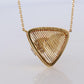 Mikimoto Pendant. Vintage 18k YG and Pt900 Mikimoto Diamond Shield Necklace