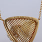 Mikimoto Pendant. Vintage 18k YG and Pt900 Mikimoto Diamond Shield Necklace