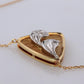 Mikimoto Pendant. Vintage 18k YG and Pt900 Mikimoto Diamond Shield Necklace