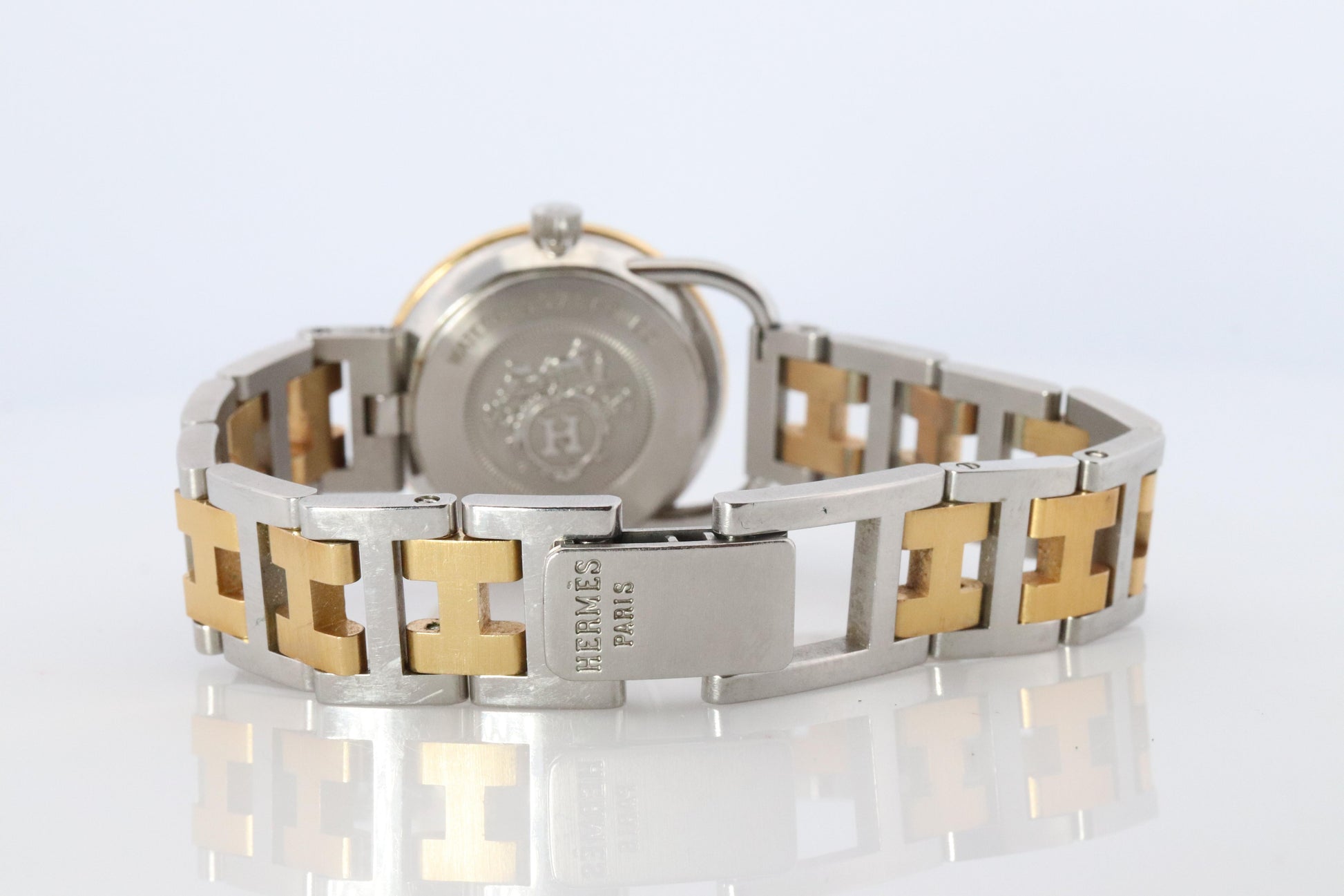 Genuine HERMES Arceau 25mm Round Quartz Watch White Dial