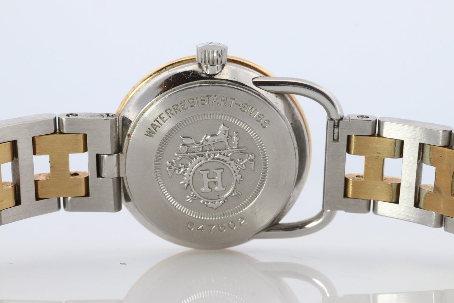 Genuine HERMES Arceau 25mm Round Quartz Watch White Dial