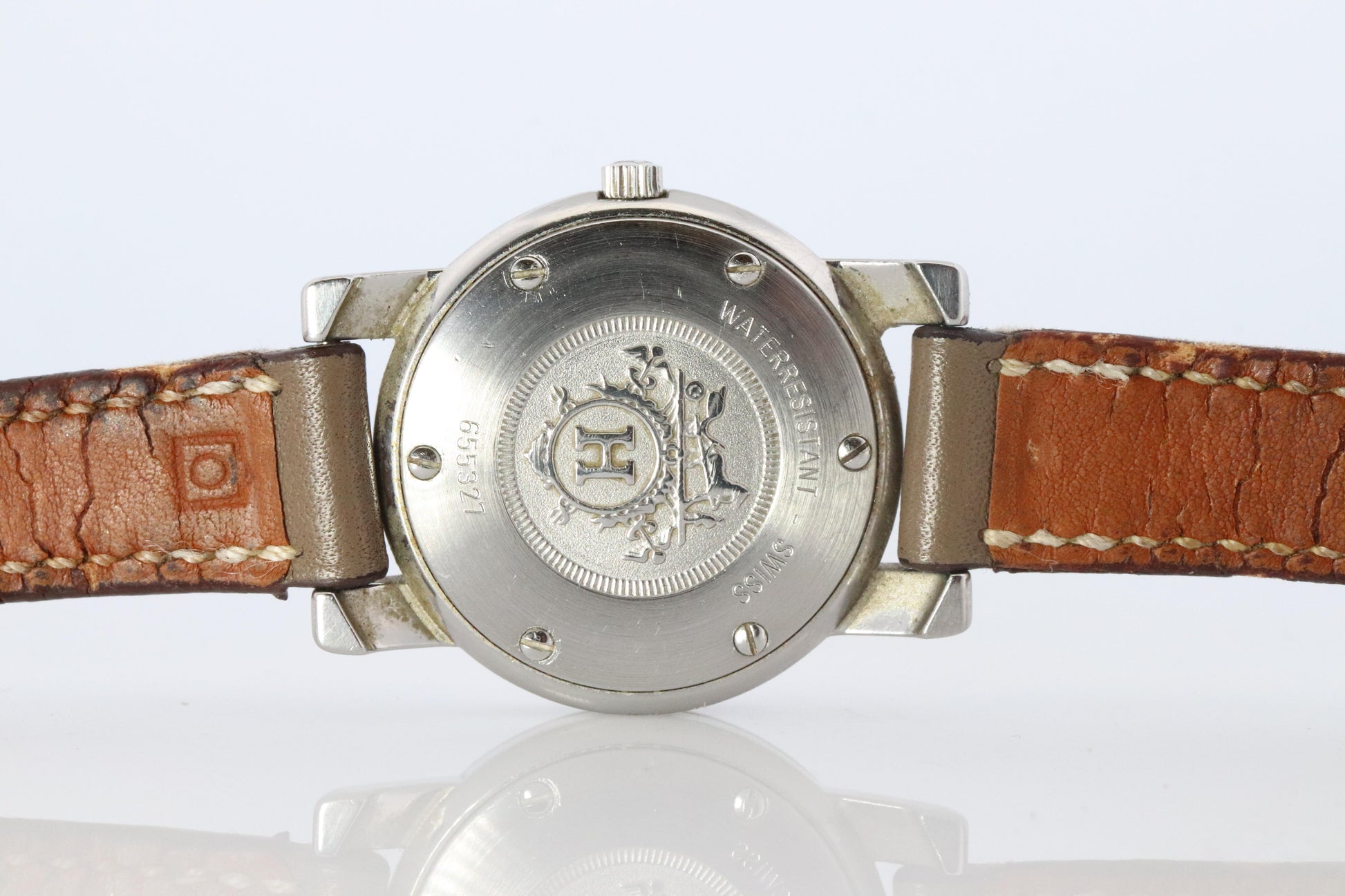 Genuine HERMES Carrick 26mm Round Quartz Watch White Dial