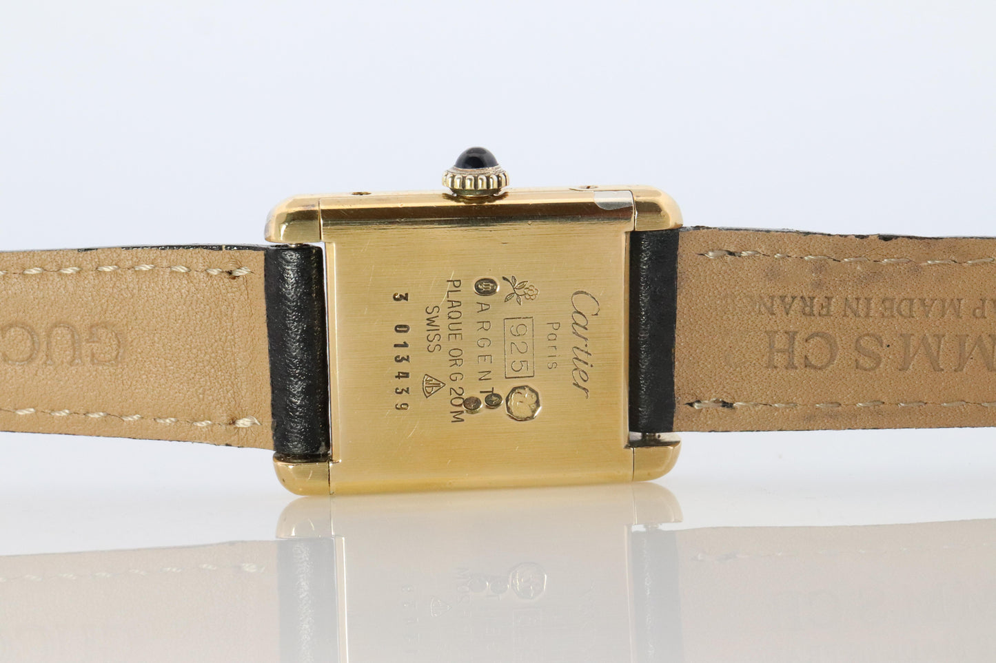 Must de Cartier Tank Black Mystery Dial. Black ARGENT 925 Small Windup Watch