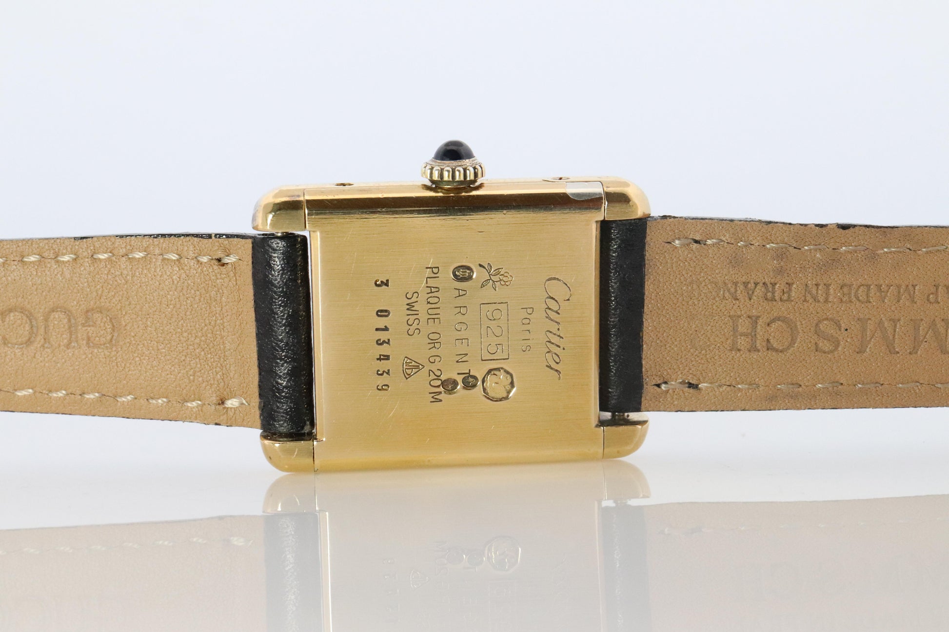 Must de Cartier Tank Black Mystery Dial. Black ARGENT 925 Small Windup Watch