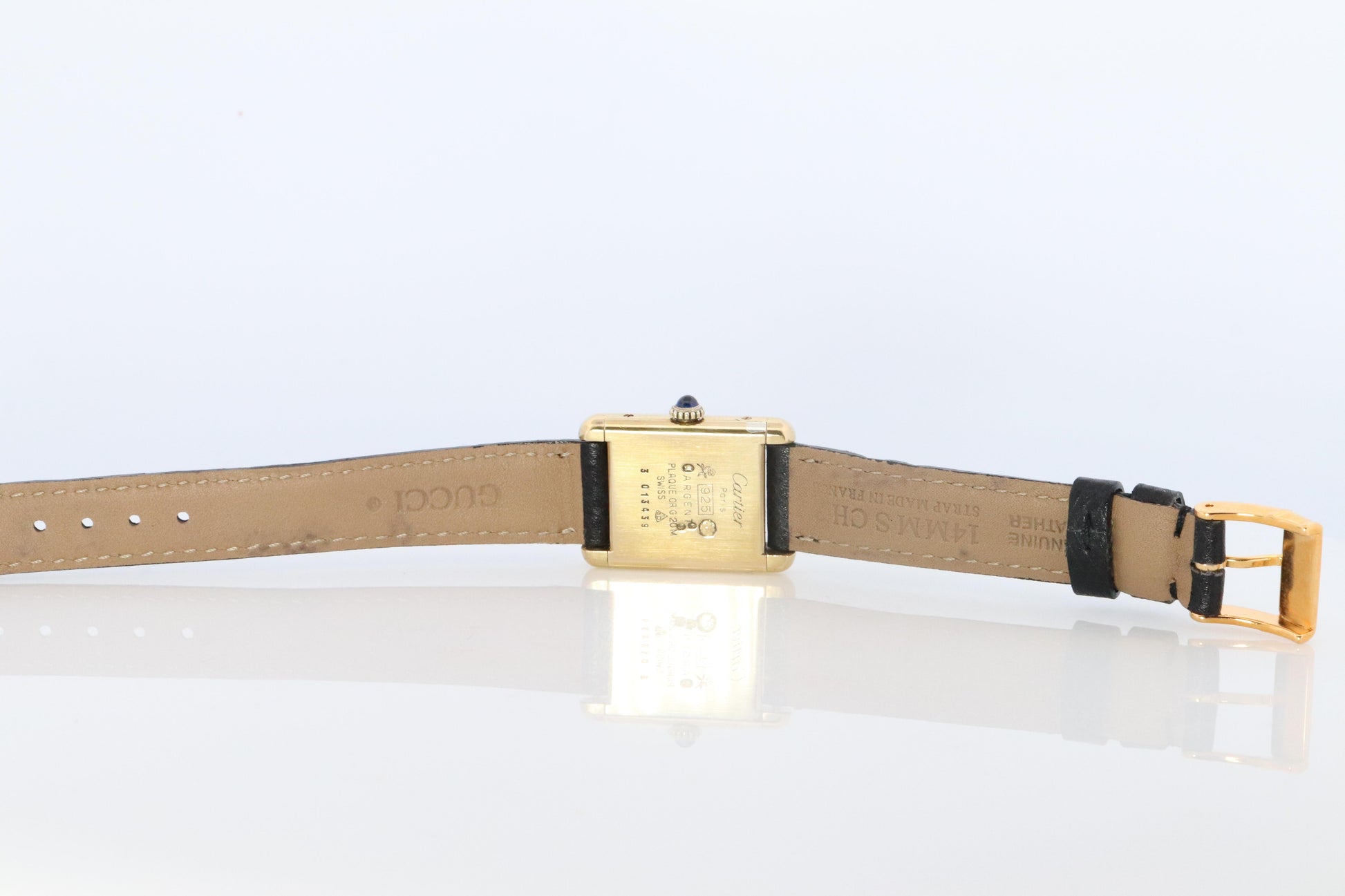 Must de Cartier Tank Black Mystery Dial. Black ARGENT 925 Small Windup Watch
