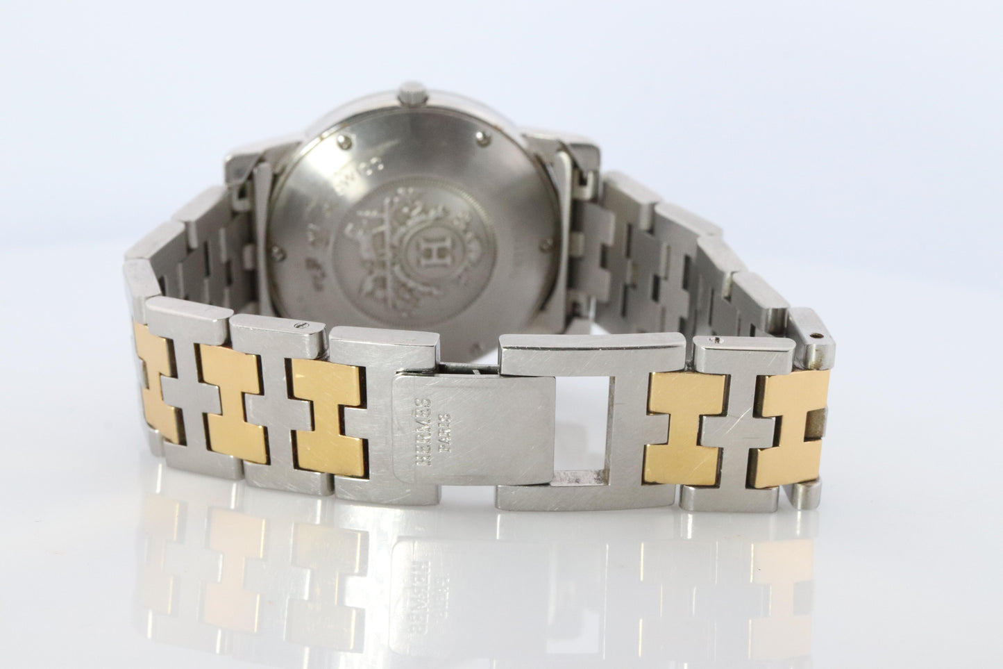 Genuine HERMES Carrick LARGE 34mm Round Quartz Watch White Dial