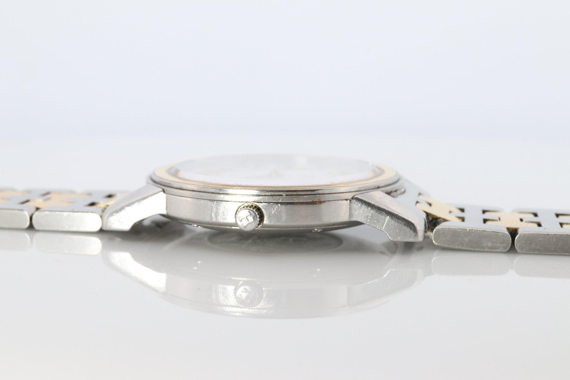 Genuine HERMES Carrick LARGE 34mm Round Quartz Watch White Dial
