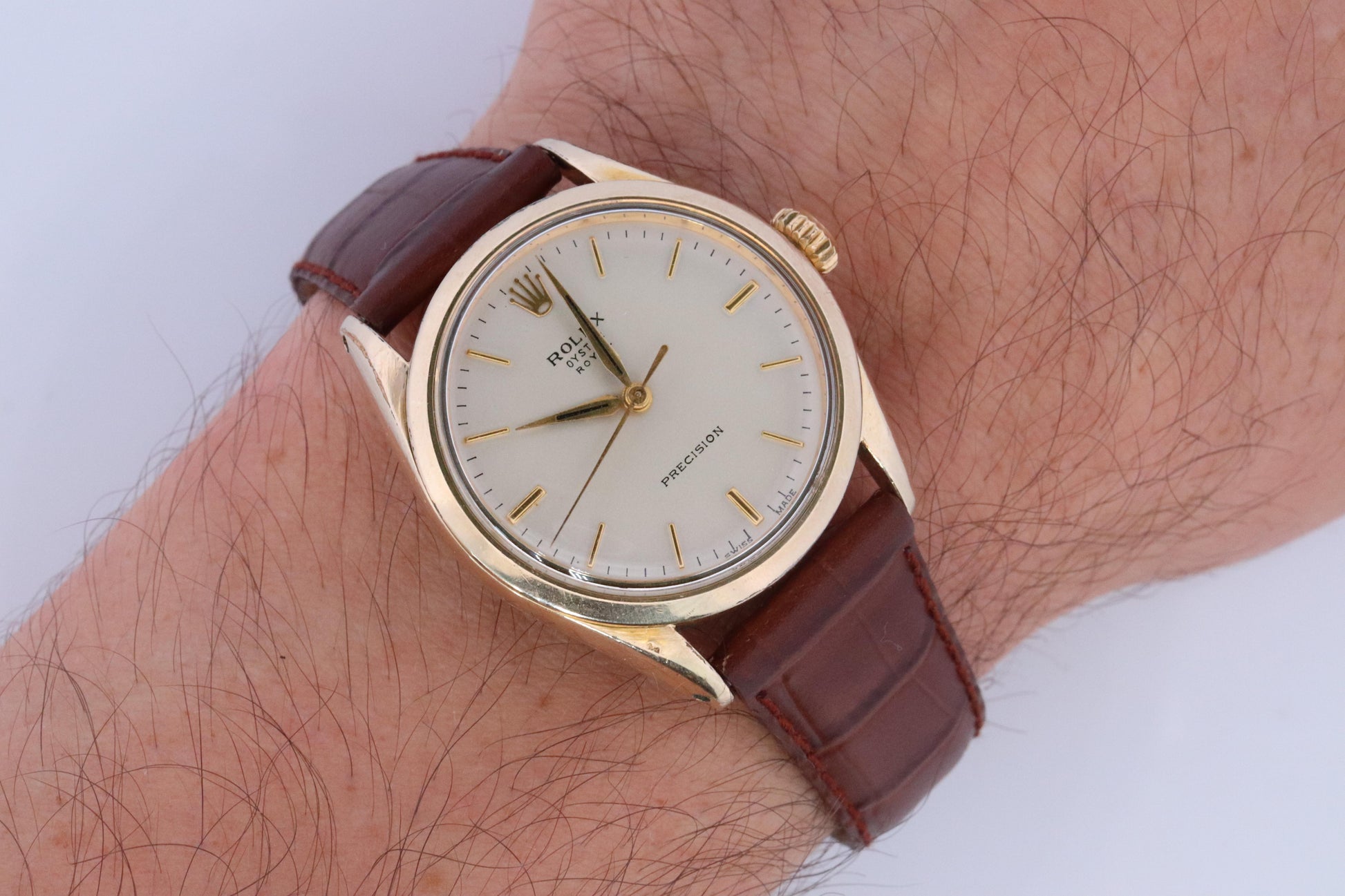 ROLEX Watch. Rolex ref. 6426 1960s Gold Capped Stainless Steel Mens Rolex watch.