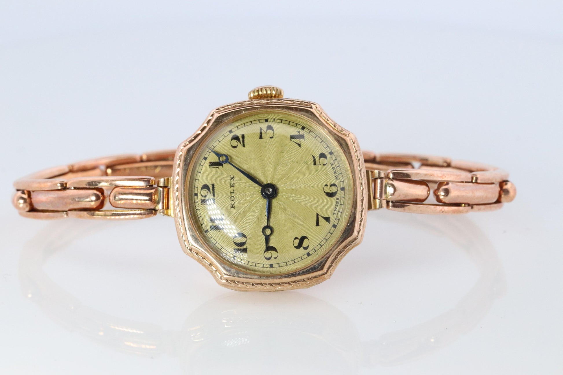 Antique Rolex Womens Cocktail Watch. 9k Rose Gold 0902 Manual Windup.