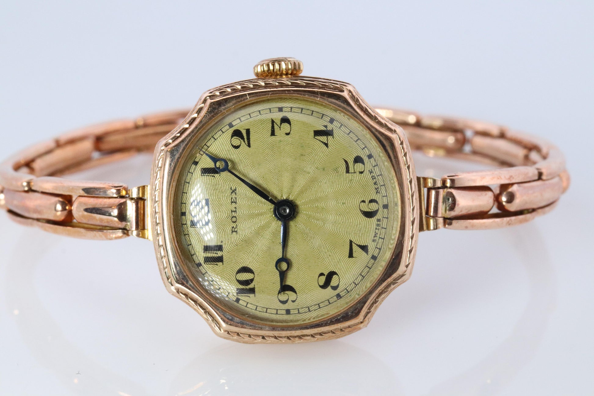 Antique Rolex Womens Cocktail Watch. 9k Rose Gold 0902 Manual Windup.