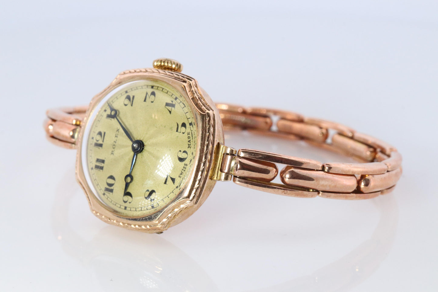 Antique Rolex Womens Cocktail Watch. 9k Rose Gold 0902 Manual Windup.