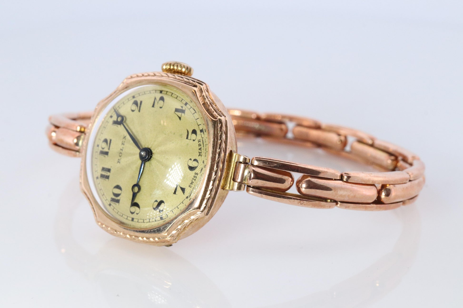Antique Rolex Womens Cocktail Watch. 9k Rose Gold 0902 Manual Windup.