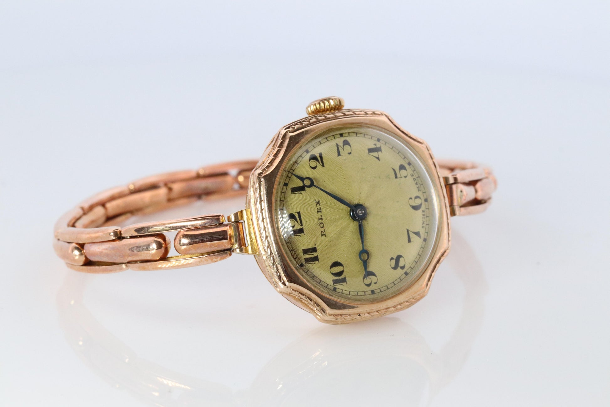 Antique Rolex Womens Cocktail Watch. 9k Rose Gold 0902 Manual Windup.
