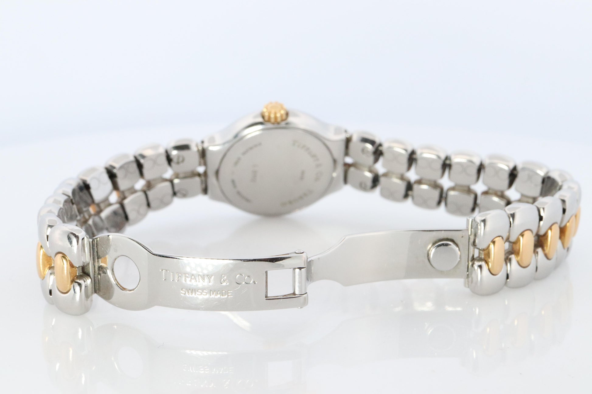 Tiffany and Co Watch. 18k Tiffany Tesoro Stainless Steel Ladies 25mm Wristwatch