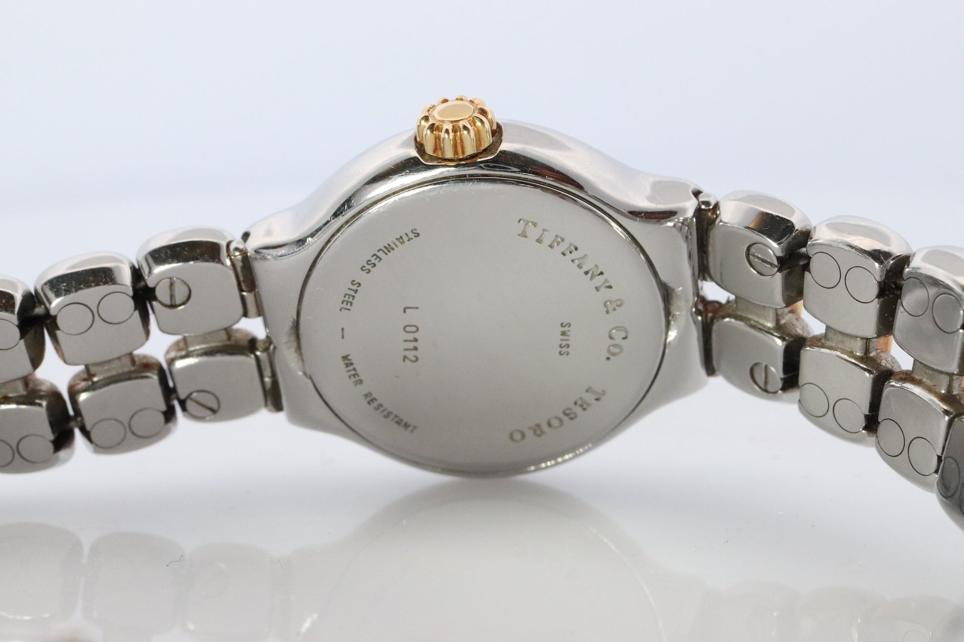 Tiffany and Co Watch. 18k Tiffany Tesoro Stainless Steel Ladies 25mm Wristwatch