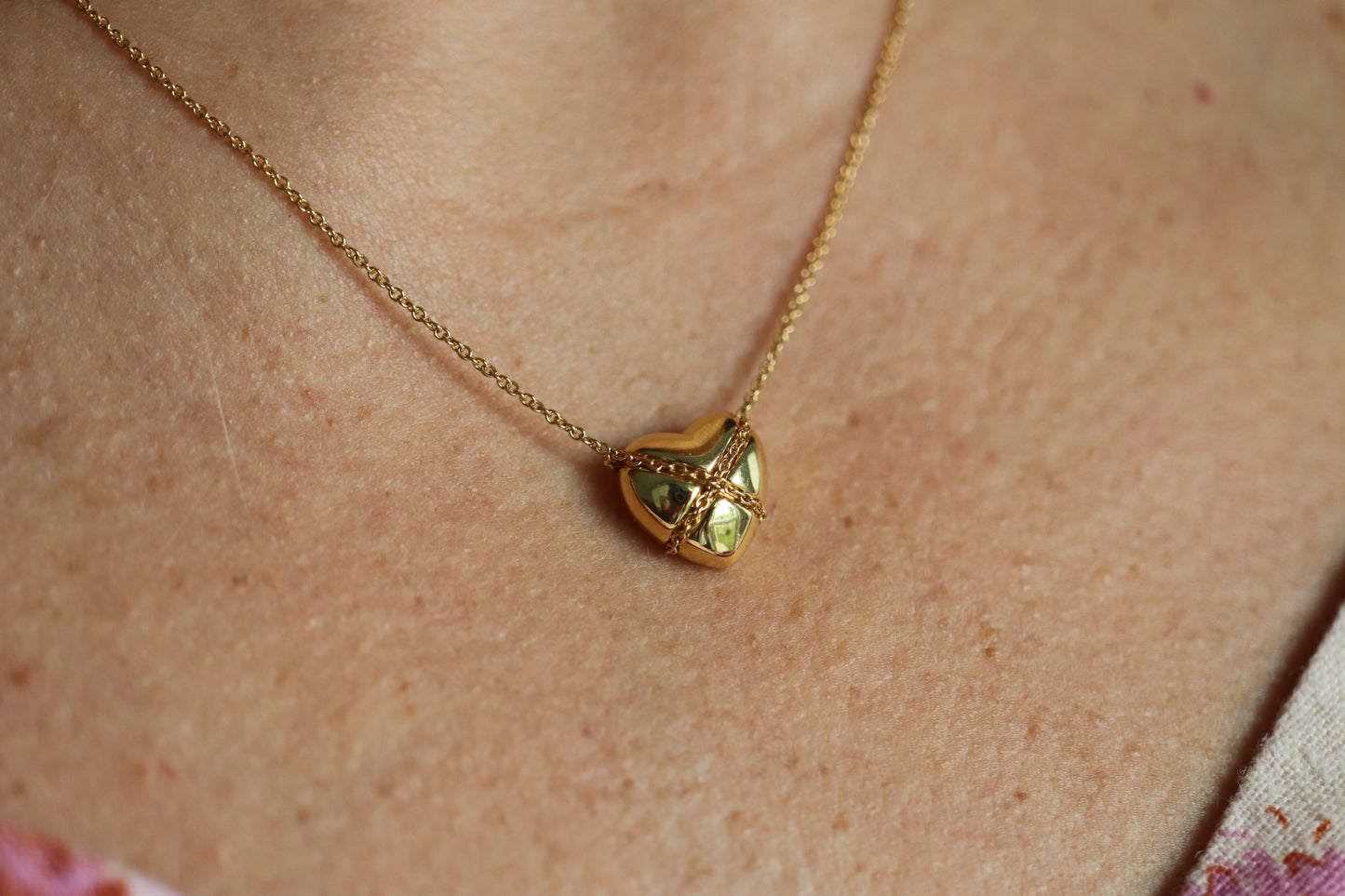 Tiffany and Co Heart Pendant 18k Tiffany Elsa Peretti Puffed Heart Necklace