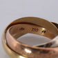 خاتم ثلاثي الألوان من مجموعة كارتييه عيار 18 قيراطًا عيار 750. خاتم Must de Cartier ثلاثي الألوان. شريط