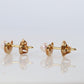 Mikimoto Moon Earrings. 18k Yellow Gold Mikimoto Pearl Dainty Stud Earrings.