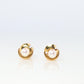 Mikimoto Moon Earrings. 18k Yellow Gold Mikimoto Pearl Dainty Stud Earrings.