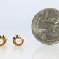 Mikimoto Moon Earrings. 18k Yellow Gold Mikimoto Pearl Dainty Stud Earrings.