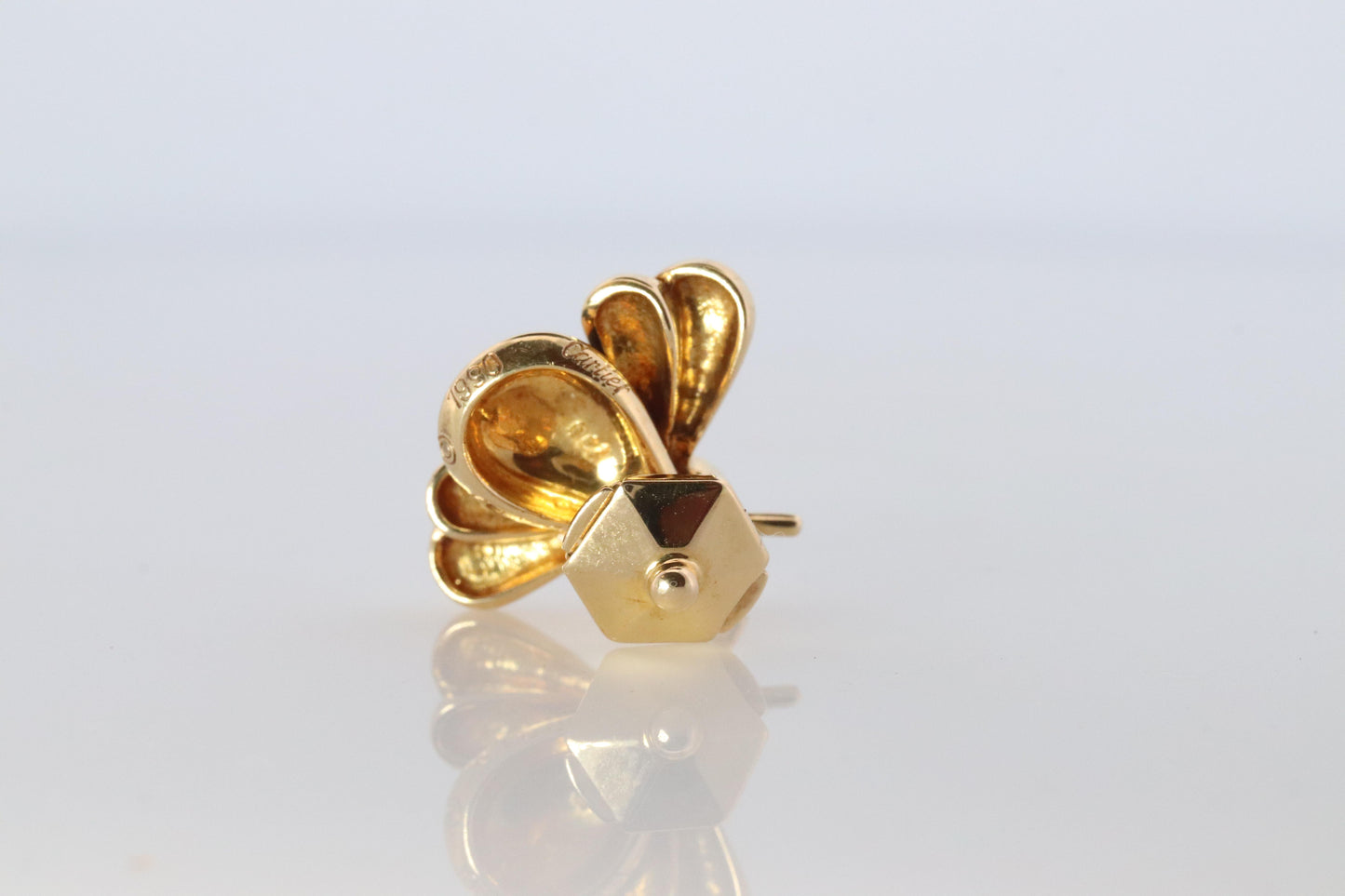 Genuine Cartier Bee Brooch. 18k Yellow Gold Sapphire BumbleBee Pin.