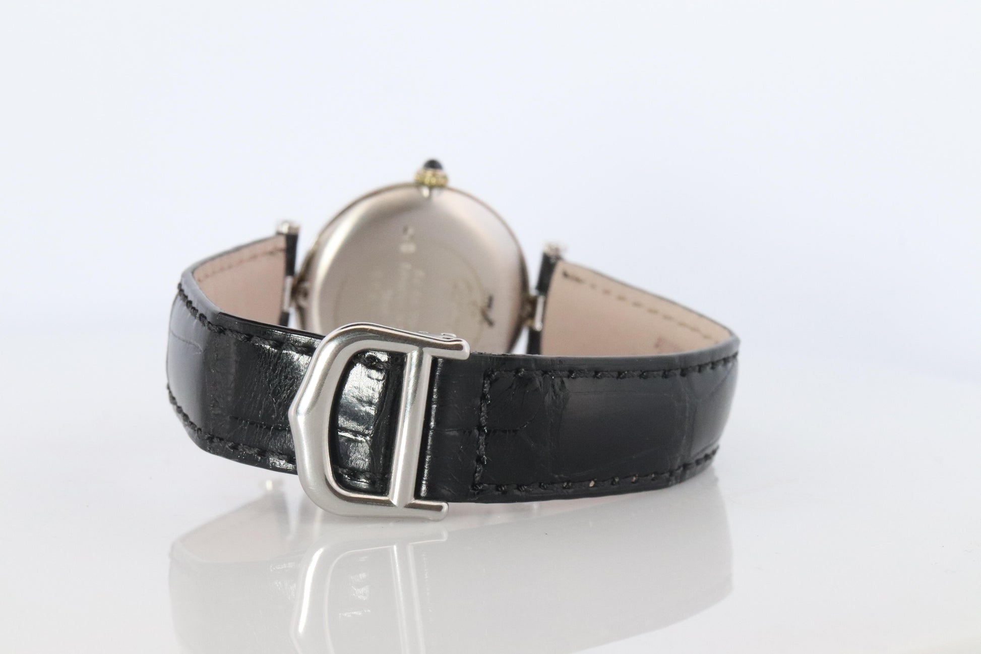 Cartier 1860 Watch. Must de Cartier White Dial Vendome Round Argent Sterling 30m