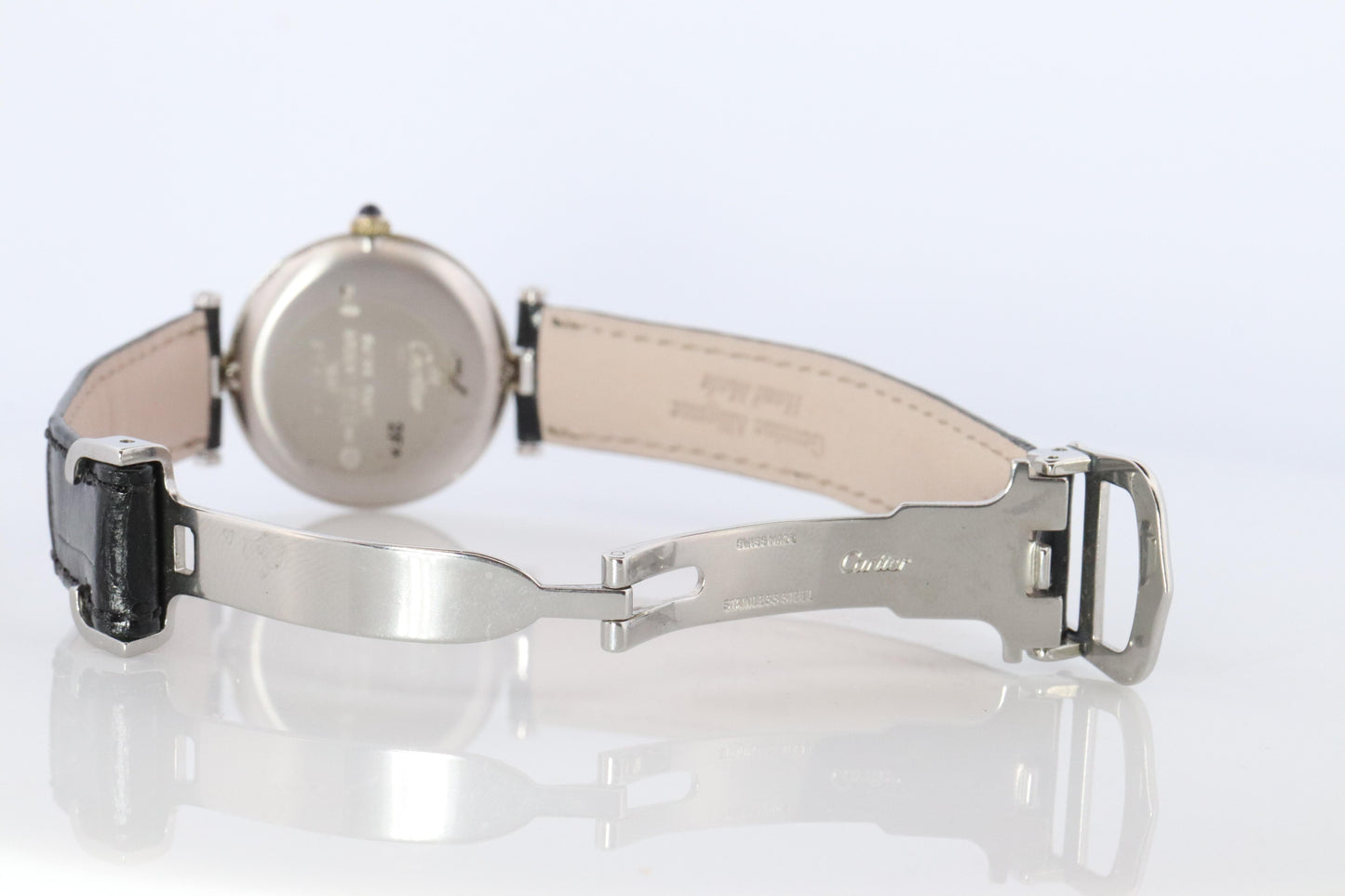 Cartier 1860 Watch. Must de Cartier White Dial Vendome Round Argent Sterling 30m