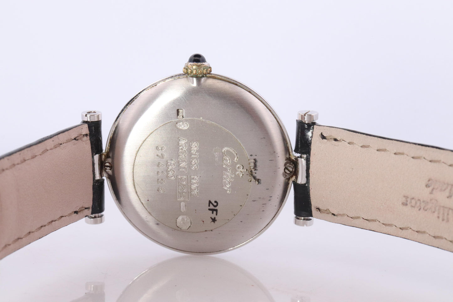 Cartier 1860 Watch. Must de Cartier White Dial Vendome Round Argent Sterling 30m