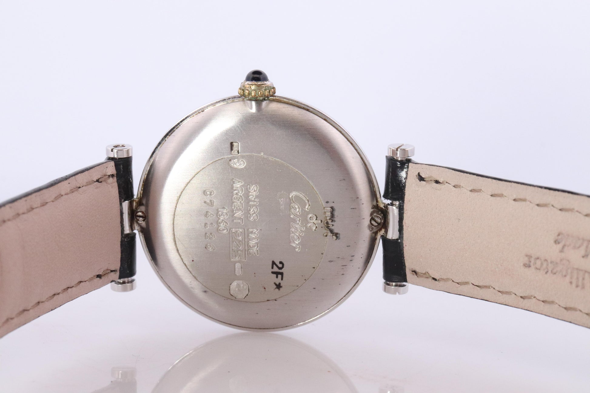 Cartier 1860 Watch. Must de Cartier White Dial Vendome Round Argent Sterling 30m