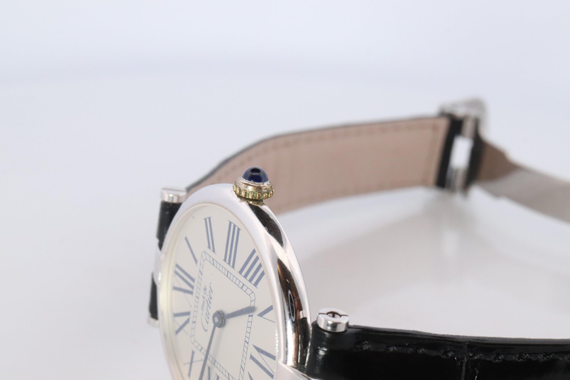 Cartier 1860 Watch. Must de Cartier White Dial Vendome Round Argent Sterling 30m