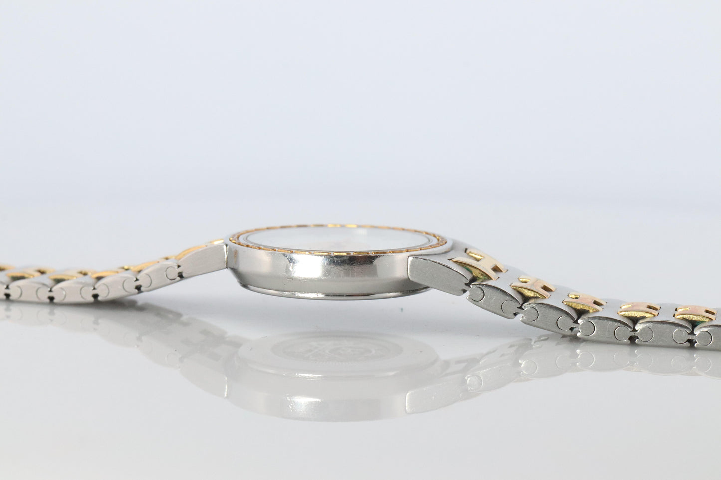 Genuine HERMES Stainless Steel 24mm Round Sellier Quartz Watch White Dial.