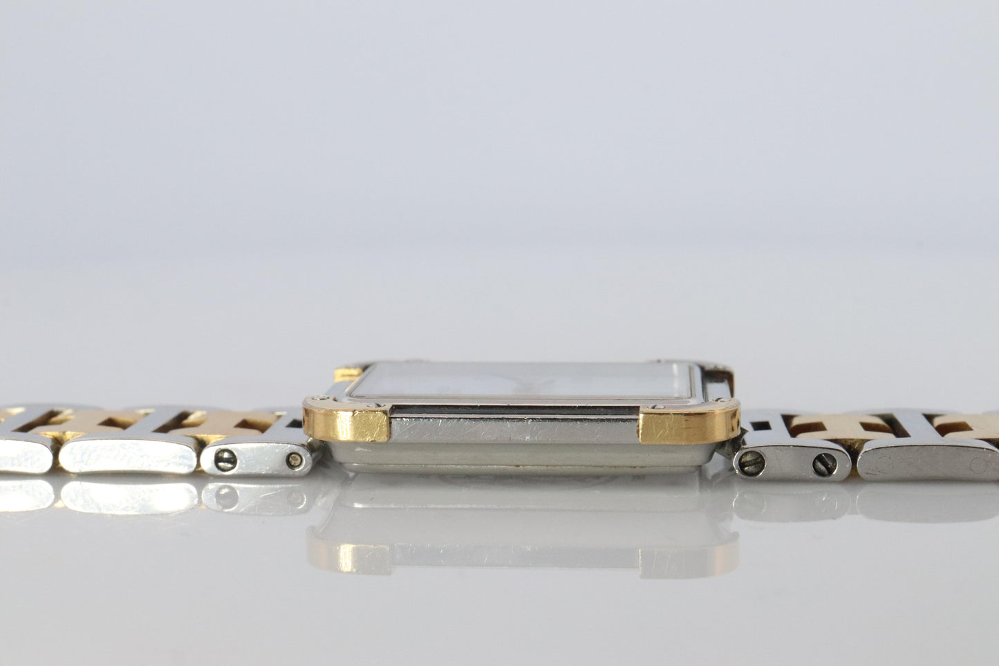 Genuine HERMES Stainless Steel 24mm Rectangle Croisiere Quartz Watch White.