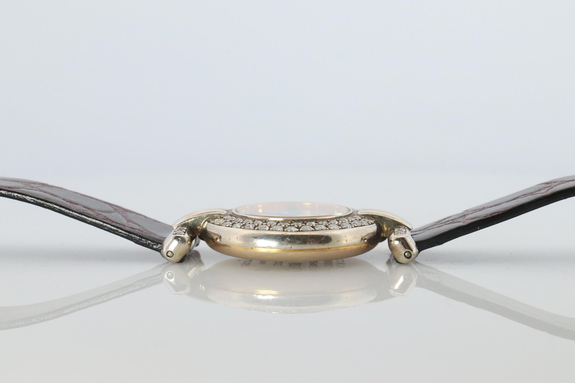 Genuine Cartier Diamond Watch Must de Cartier Colisee Round Argent 690002