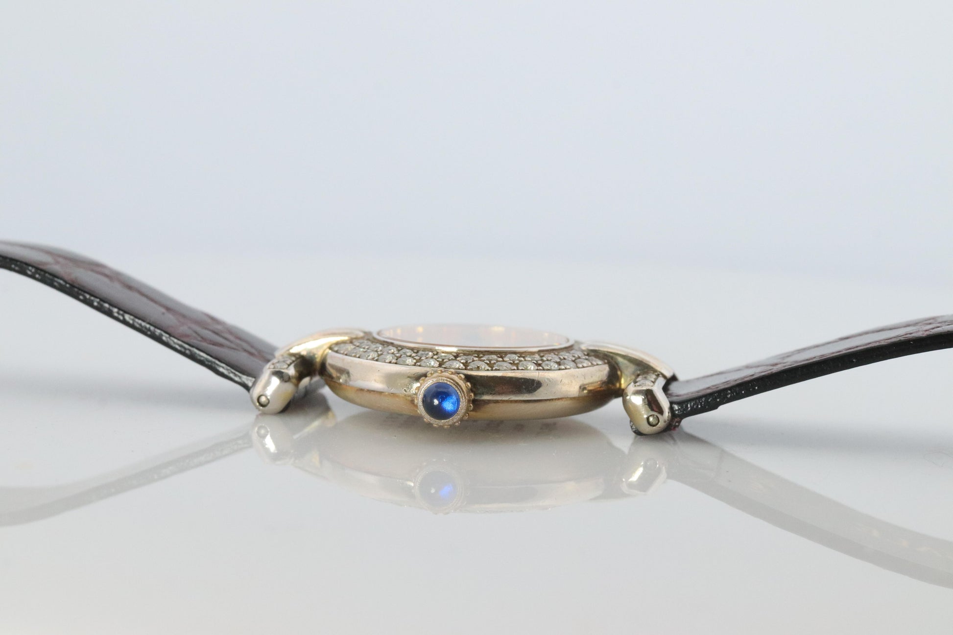 Genuine Cartier Diamond Watch Must de Cartier Colisee Round Argent 690002