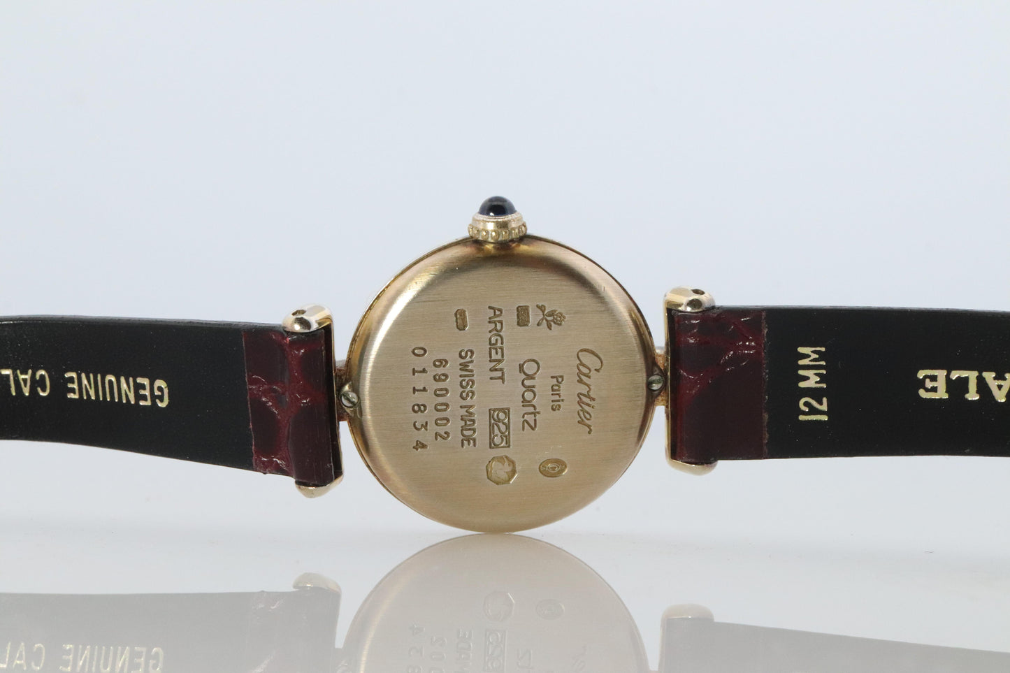 Genuine Cartier Diamond Watch Must de Cartier Colisee Round Argent 690002