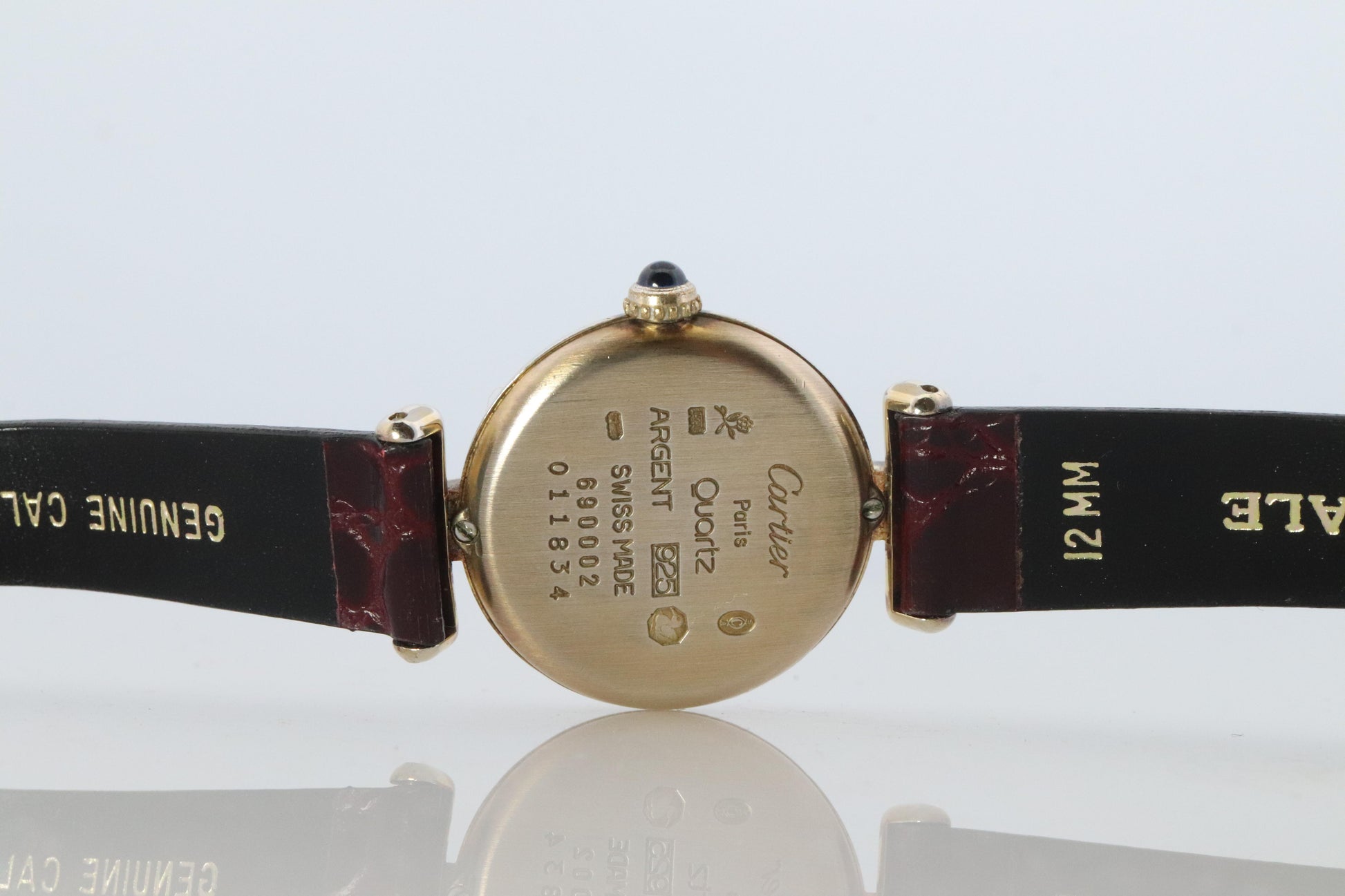 Genuine Cartier Diamond Watch Must de Cartier Colisee Round Argent 690002