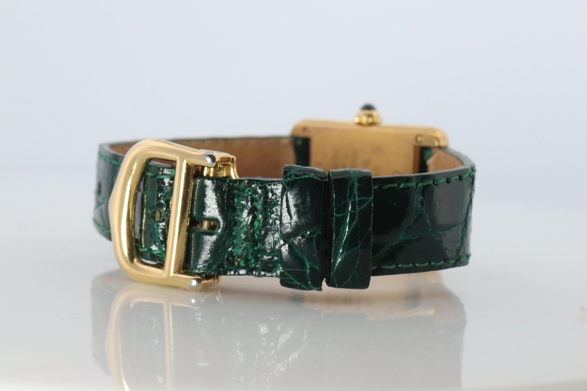 Vintage Must de Cartier Tank Arabic Dial Watch. Vermeil ARGENT 925 Small Tank