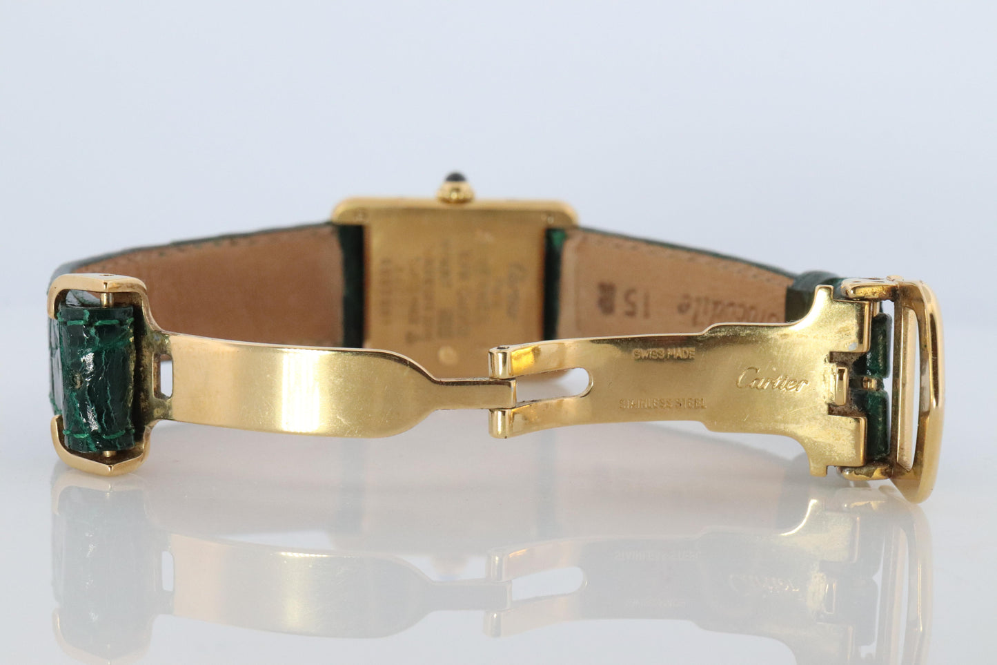 Vintage Must de Cartier Tank Arabic Dial Watch. Vermeil ARGENT 925 Small Tank