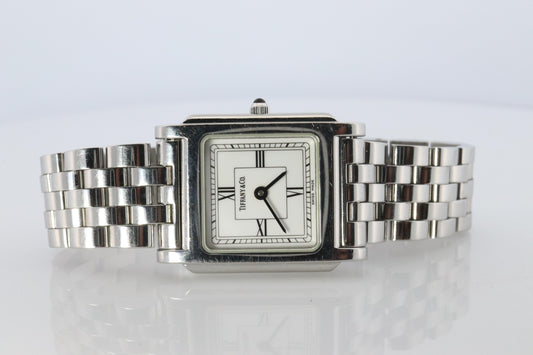 Tiffany and Co 525.1026 Watch. Tiffany Tank Quartz Watch. T&CO Square Portfolio.
