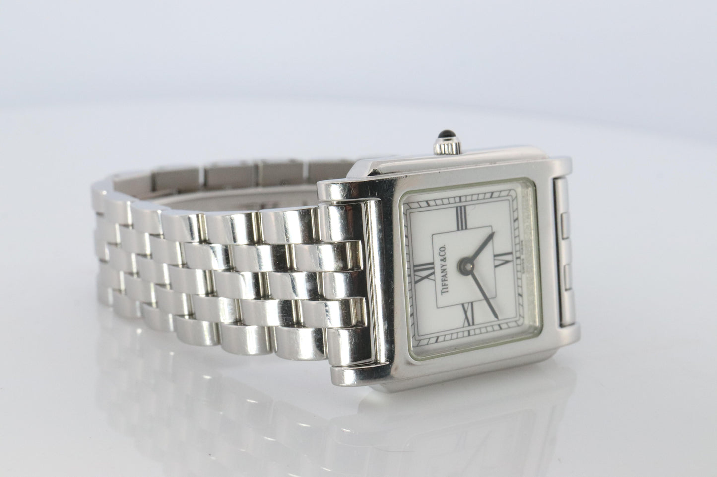 Tiffany and Co 525.1026 Watch. Tiffany Tank Quartz Watch. T&CO Square Portfolio.