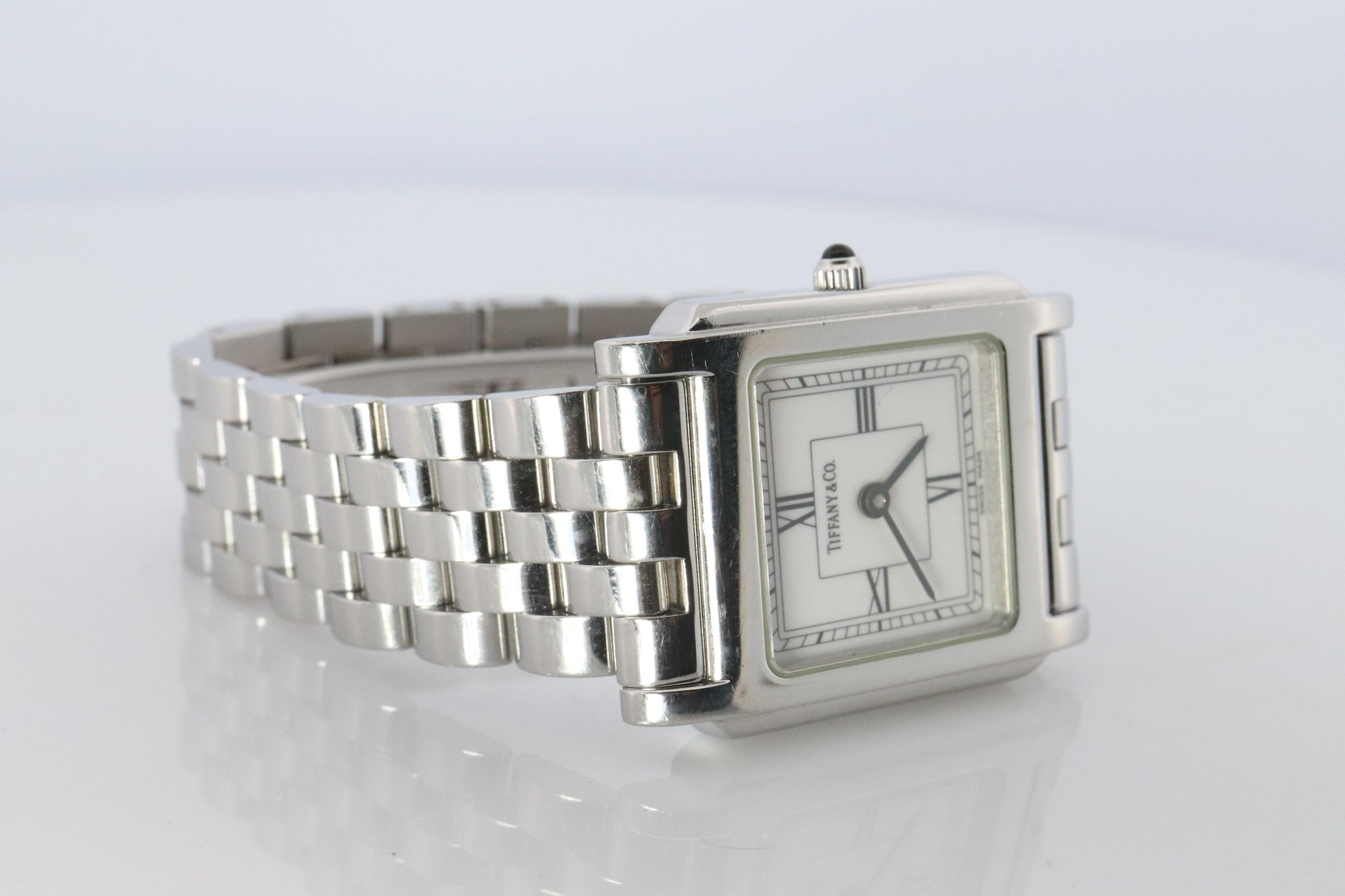 Tiffany and Co 525.1026 Watch. Tiffany Tank Quartz Watch. T&CO Square Portfolio.