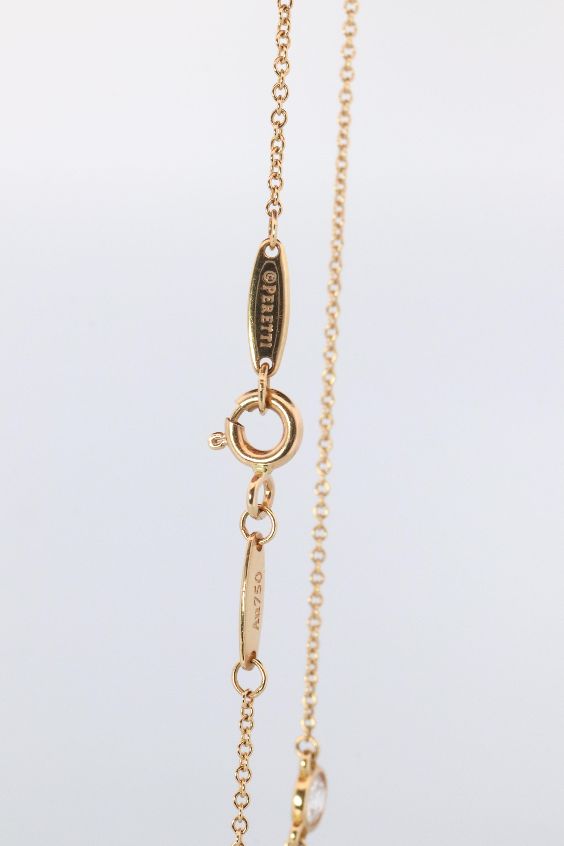 Vintage Tiffany Co Necklace Elsa Peretti Diamond by the Yard 0.36ct Solitaire 1P