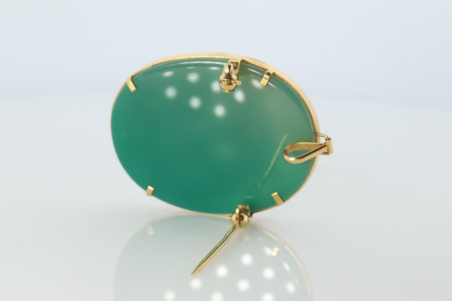 18k Cat Face Brooch and Pendant. 18k YG Carved Cute Cat Carved Cameo