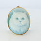 18k Cat Face Brooch and Pendant. 18k YG Carved Cute Cat Carved Cameo