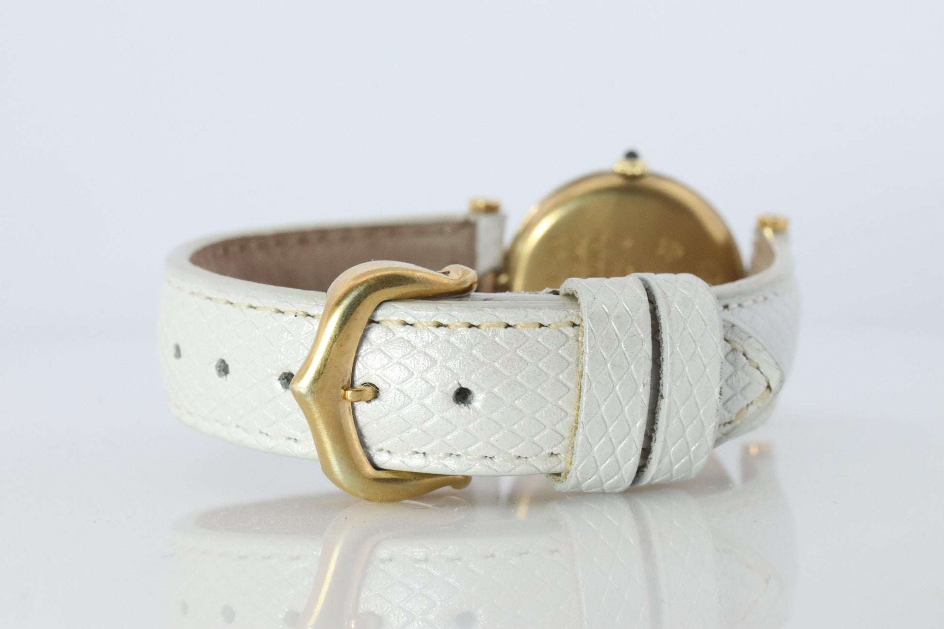 Genuine Cartier Diamond Watch. Must de Cartier Vendome Round Argent Roman Dial