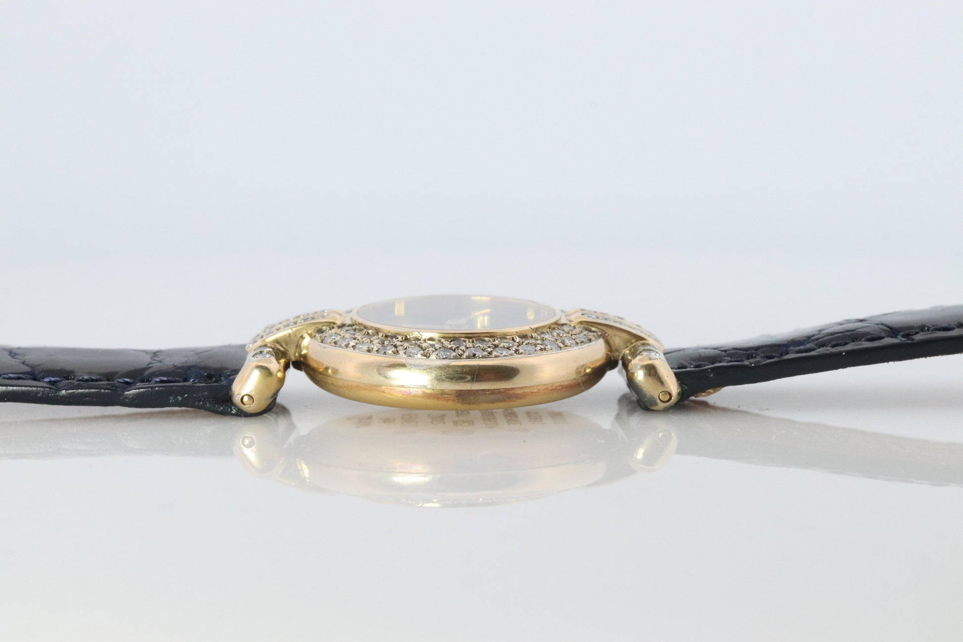 Genuine Cartier Diamond Watch Must de Cartier Colisee Round Argent 590002