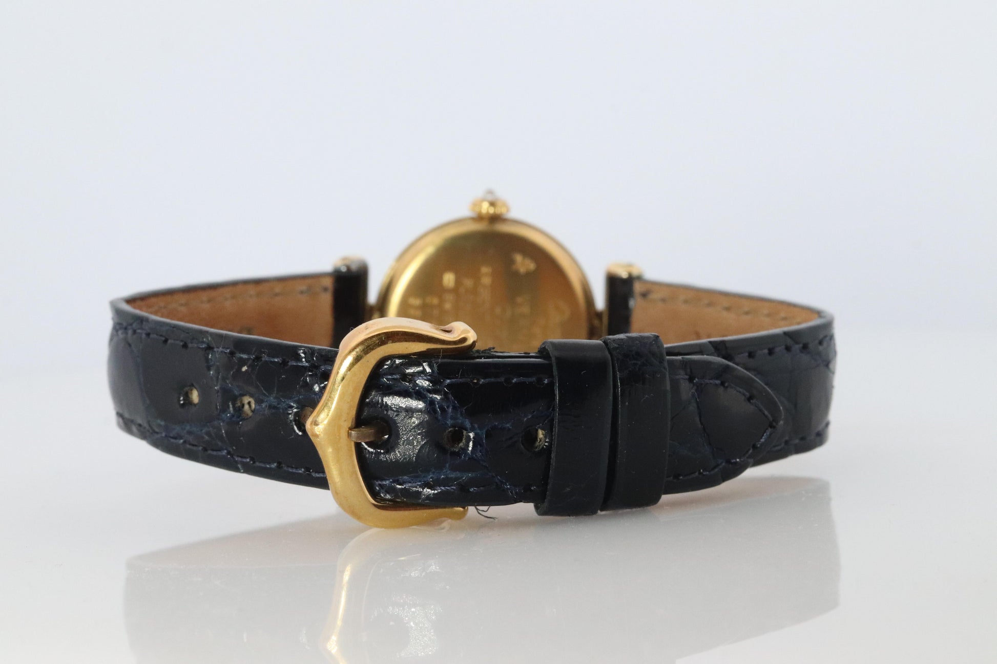 Genuine Cartier Diamond Watch Must de Cartier Colisee Round Argent 590002