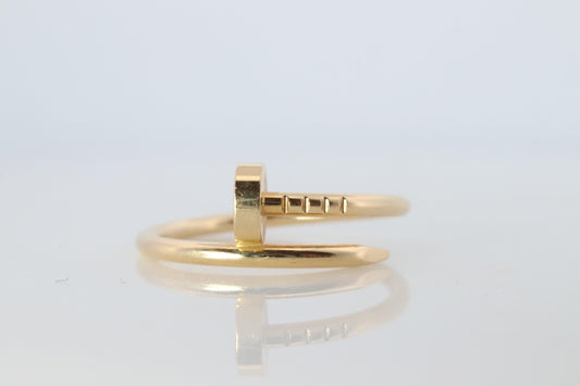 Vintage Cartier Juste un Clou Ring. 18k YG Original Papers Genuine Cartier Band.