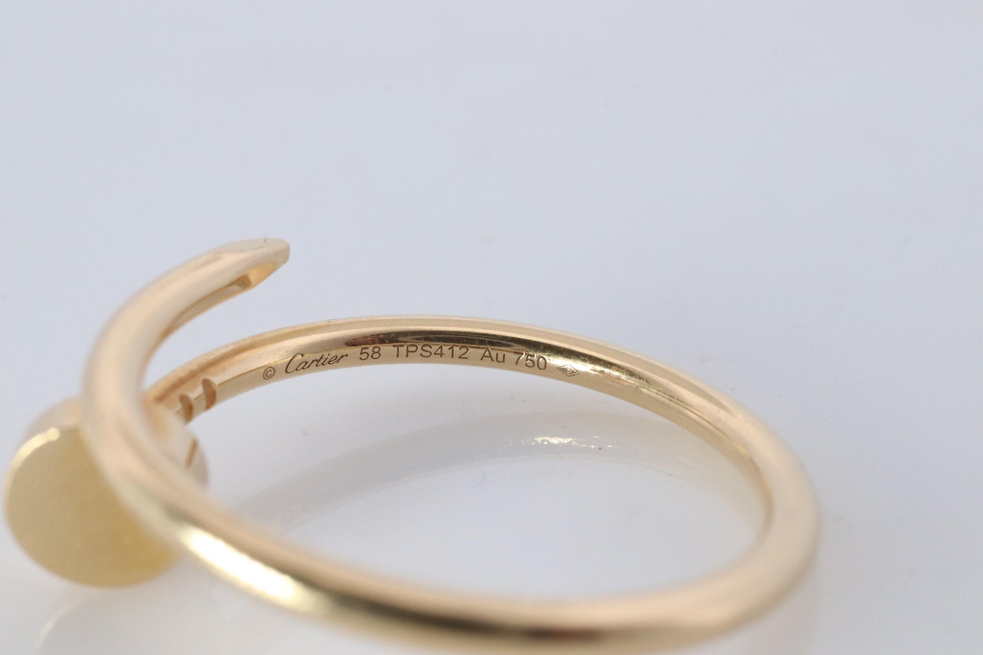 Vintage Cartier Juste un Clou Ring. 18k YG Original Papers Genuine Cartier Band.